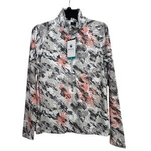 Reel Life Hydro Max Jax Beach 1/2 Zip Glacier Gray Forest Floor‎ Size Small NWT